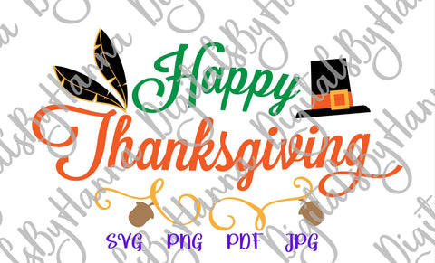 Happy Thanksgiving Sign Print & Cut SVG Digitals by Hanna 