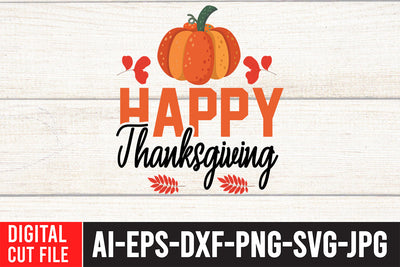Happy Thanksgiving SVG Cut File SVG BlackCatsMedia 