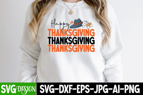 Happy Thanksgiving SVG Cut Files, Happy Thanksgiving SVG Quotes, Happy Thanksgiving Sublimation Design, Happy Thanksgiving SVG Design SVG BlackCatsMedia 