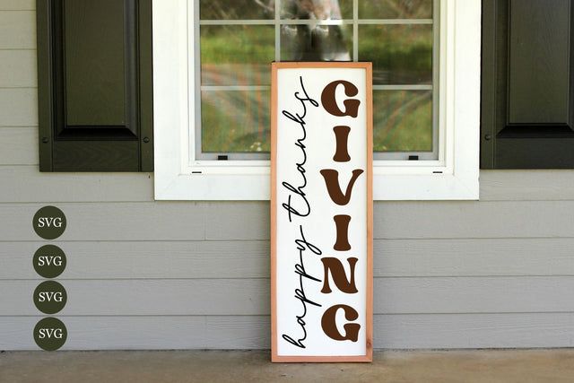 Happy Thanksgiving svg, Vertical Welcome Sign svg, Porch Sign svg SVG Chamsae Studio 