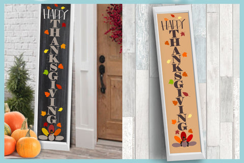 Happy Thanksgiving Tall Vertical Front Porch Sign Quote SVG SVG SVGcraze 