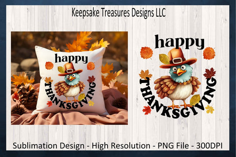Happy Thanksgiving Turkey Sublimation, Happy Thanksgiving Shirt, Thanksgiving PNG Design, Thanksgiving PNG Trendy, Digital Download, Sublimation Keepsake Treasures Designs LLC. 