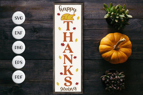 Happy Thanksgiving - Vertical Sign SVG SVG CraftLabSVG 