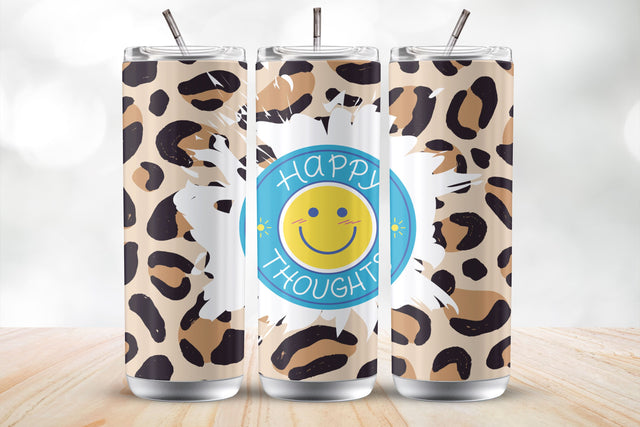 Happy Thoughts 20oz Tumbler Wrap Sublimation Design Sublimation MockupSvgVenue 