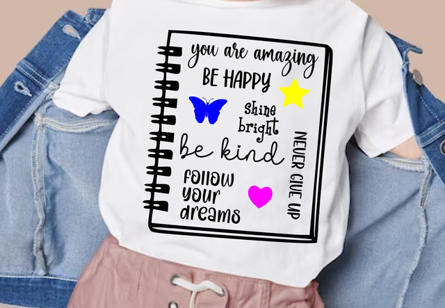 Happy thoughts school notebook SVG Calico Creations Svg 