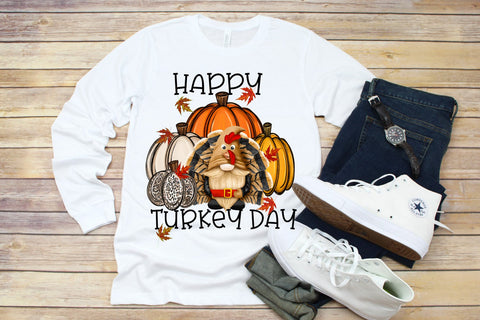 Happy Turkey Day, Boy Gnome Turkey, Png Sublimation Design Sublimation Keepsake Treasures Designs LLC. 