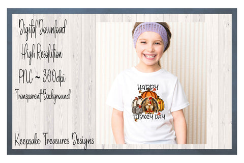 Happy Turkey Day, Girl Gnome Turkey, Png Sublimation Design Sublimation Keepsake Treasures Designs LLC. 