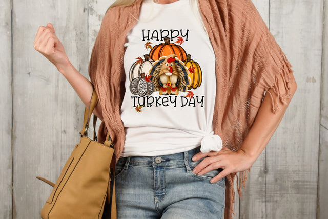 Happy Turkey Day, Girl Gnome Turkey, Png Sublimation Design Sublimation Keepsake Treasures Designs LLC. 