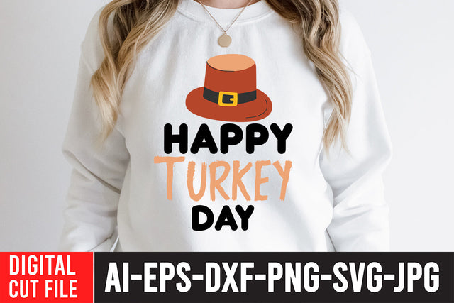 Happy Turkey Day SVG Cut File , Happy Turkey Day Quotes SVG BlackCatsMedia 