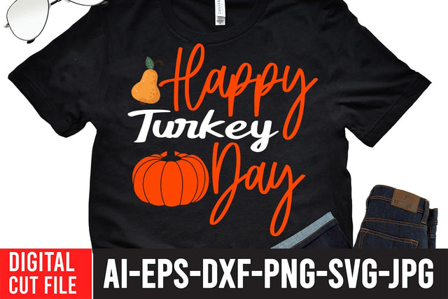 Happy Turkey Day SVG Design SVG BlackCatsMedia 