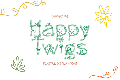 Happy Twigs Font yumnatype 