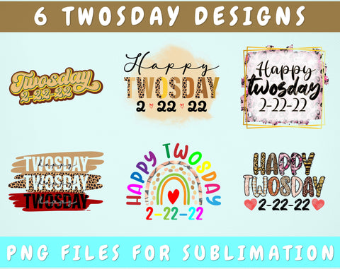 Happy Twosday PNG Files For Sublimation, Twosday PNG Designs, Twosday Shirt PNG, Twosday Mug PNG Sublimation HappyDesignStudio 
