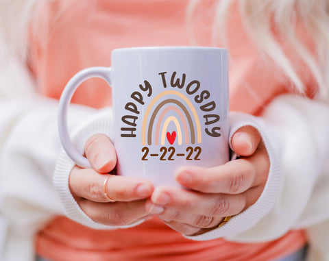 Happy Twosday Rainbow SVG, 22 February 2022 SVG Cut File SVG HappyDesignStudio 