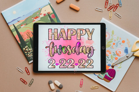 Happy Twosday Sublimation PNG I 2-22-22 February Design Sublimation Happy Printables Club 