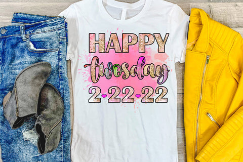 Happy Twosday Sublimation PNG I 2-22-22 February Design Sublimation Happy Printables Club 