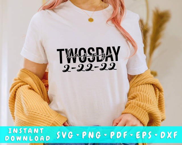 Happy Twosday SVG, 22 February 2022 SVG Cut File, Twosday SVG SVG HappyDesignStudio 