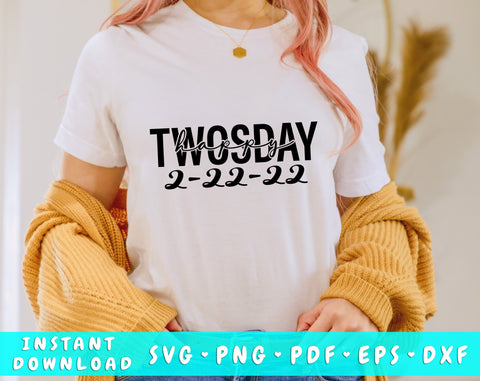 Happy Twosday SVG, 22 February 2022 SVG Cut File, Twosday SVG SVG HappyDesignStudio 