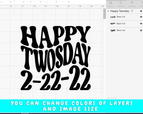 Happy Twosday SVG, 22 February 2022 SVG Cut File, Twosday SVG SVG HappyDesignStudio 