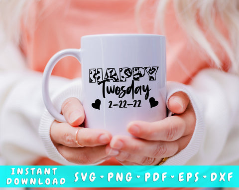 Happy Twosday SVG, 22 February 2022 SVG Cut File, Twosday SVG SVG HappyDesignStudio 
