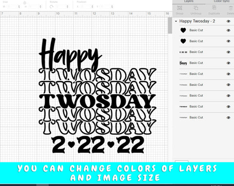 Happy Twosday SVG, 22 February 2022 SVG Cut File, Twosday SVG SVG HappyDesignStudio 