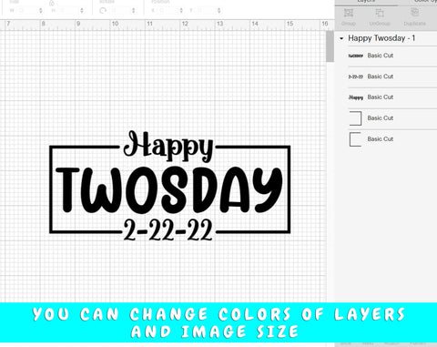 Happy Twosday SVG, 22 February SVG Cut File SVG HappyDesignStudio 