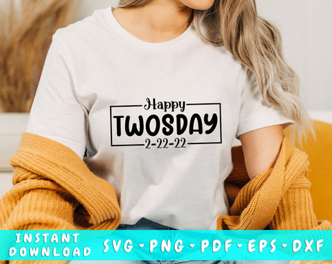 Happy Twosday SVG, 22 February SVG Cut File SVG HappyDesignStudio 