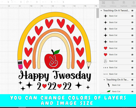 Happy Twosday Teacher SVG, Twosday Rainbow SVG Cut File For Cricut, Silhouette SVG HappyDesignStudio 