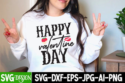 Happy Valentine Day SVG Cut File, Valentine's Day SVG Cut File SVG BlackCatsMedia 