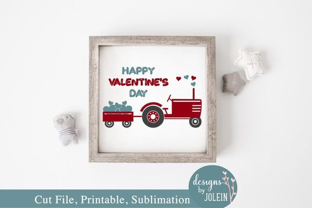 Happy Valentine Tractor SVG Designs by Jolein 