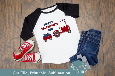 Happy Valentine Tractor SVG Designs by Jolein 