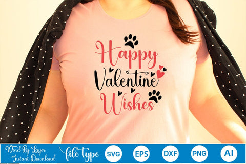 Happy Valentine Wishes SVG SVGs,Quotes and Sayings,Food & Drink,On Sale, Print & Cut SVG DesignPlante 503 
