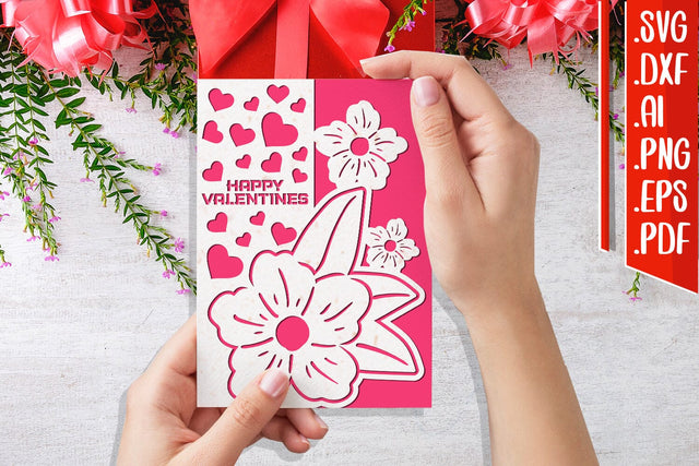 Happy Valentine's card 6 svg dxf eps ai png pdf 3D Paper zafrans studio 