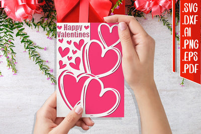 Happy Valentine's card 8 svg dxf eps ai png pdf 3D Paper zafrans studio 
