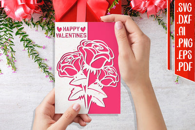 Happy Valentine's card 9 svg dxf eps ai png pdf 3D Paper zafrans studio 