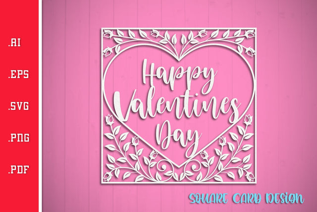 Happy Valentines Card SVG 1 SVG Slim Studio 