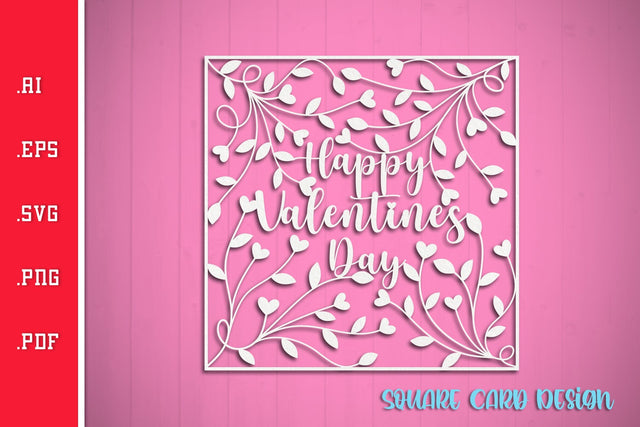 Happy Valentines Card SVG 3 SVG Slim Studio 