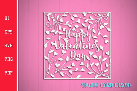 Happy Valentines Card SVG 3 SVG Slim Studio 