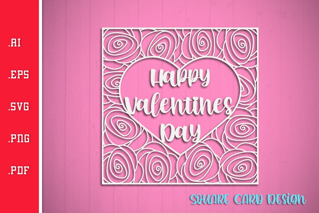 Happy Valentines Card SVG 4 SVG Slim Studio 