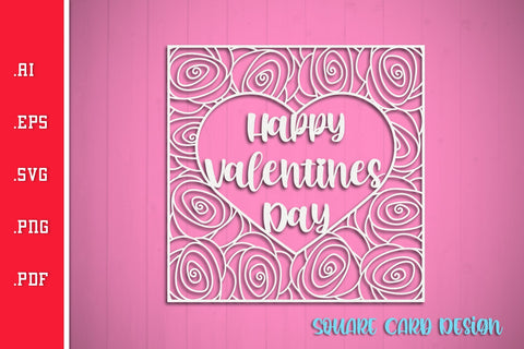 Happy Valentines Card SVG 4 SVG Slim Studio 