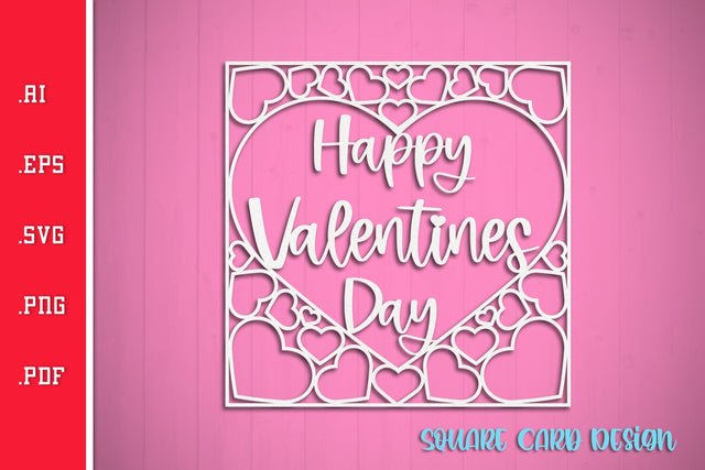 Happy Valentines Card SVG 6 SVG Slim Studio 