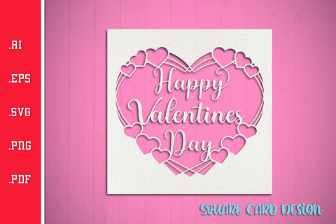 Happy Valentines Card SVG 7 SVG Slim Studio 
