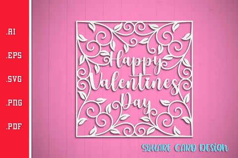 Happy Valentines Card SVG 9 SVG Slim Studio 