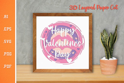 Happy Valentines Day 6 - 3D Layered Paper Cut SVG SVG Slim Studio 