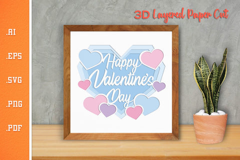 Happy Valentines Day 8 - 3D Layered Paper Cut SVG SVG Slim Studio 
