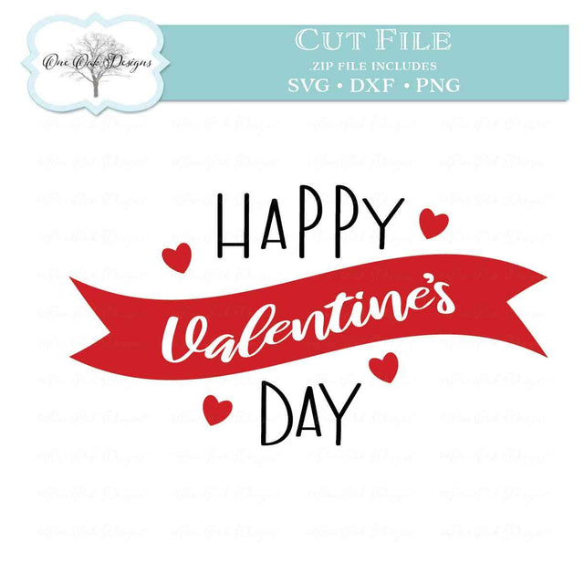 Happy Valentine's Day Banner SVG One Oak Designs 