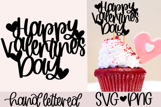 Happy valentine's day cake topper svg SVG AnitaAlyiaLettering 