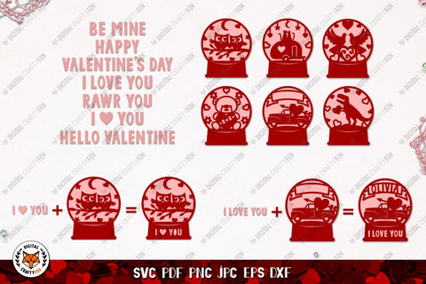 Happy Valentines Day Card SVG,Valentines Paper Cut Bundle SVG Digital Craftyfox 