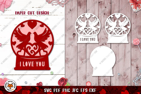 Happy Valentines Day Card SVG,Valentines Paper Cut Bundle SVG Digital Craftyfox 