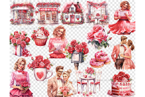 Happy Valentines Day Clipart | I Love You Graphics PNG SVG GlamArtZhanna 