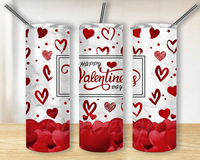 Happy Valentine's Day Design Png, Valentines 20oz Skinny Tumbler, Heart Tumbler Wrap, Valentine's Day Gift, Love Tumbler With Lid And Straw, Instant Download Sublimation BouDesign 